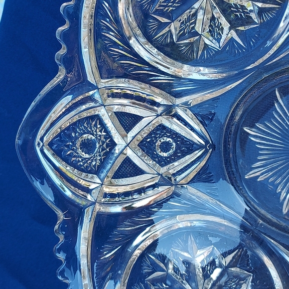 Pressed Glass sawtooth dish centerpiece Stunning piece of art EAPG MCM - Picture 8 of 17